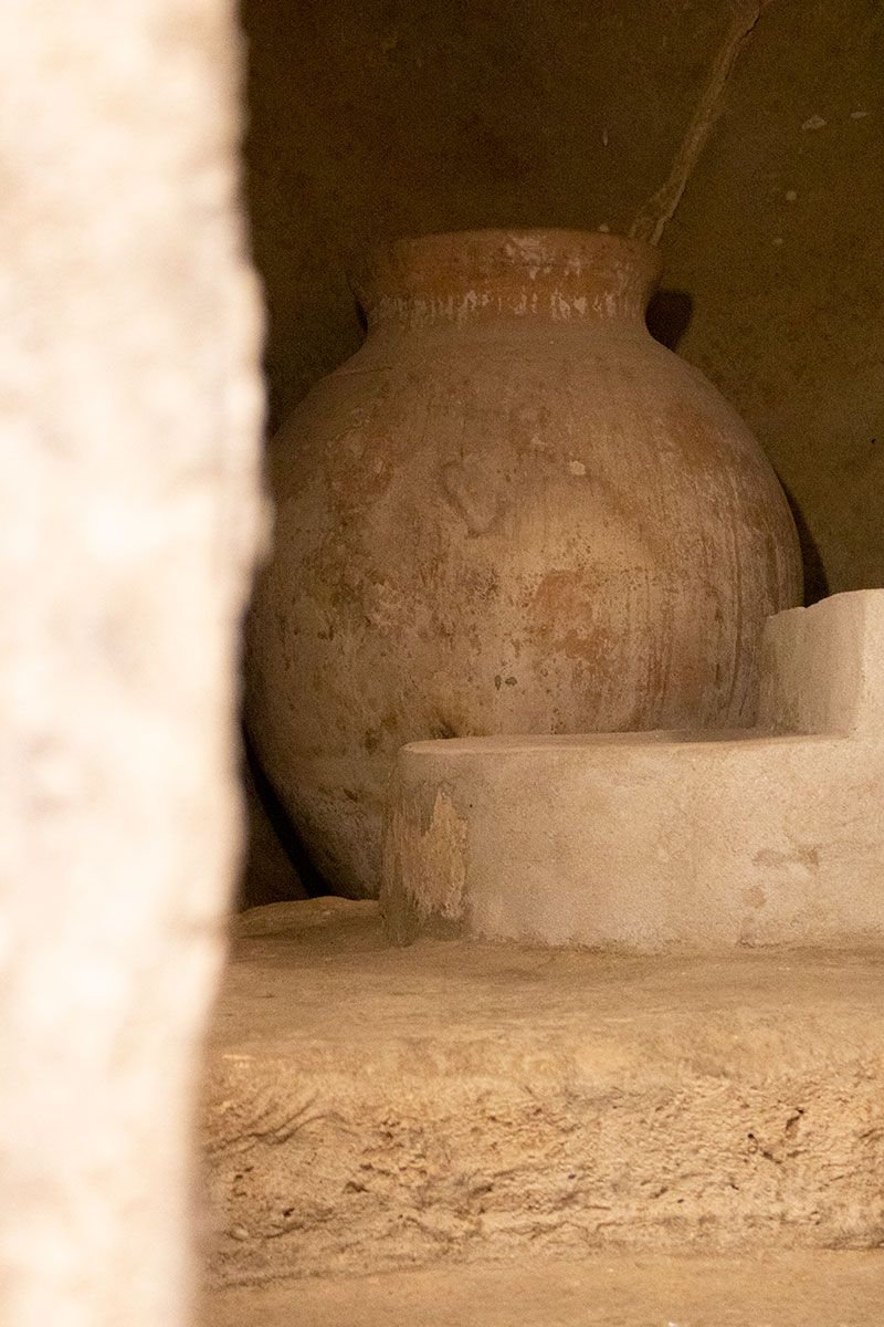 Recipientes de la cueva bodega