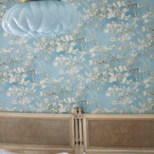 Foto papel estampado de la habitación azul